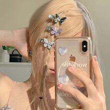 金属蝴蝶发夹甜酷风小众设计感发饰网红博主同款高级感发卡鸭嘴夹