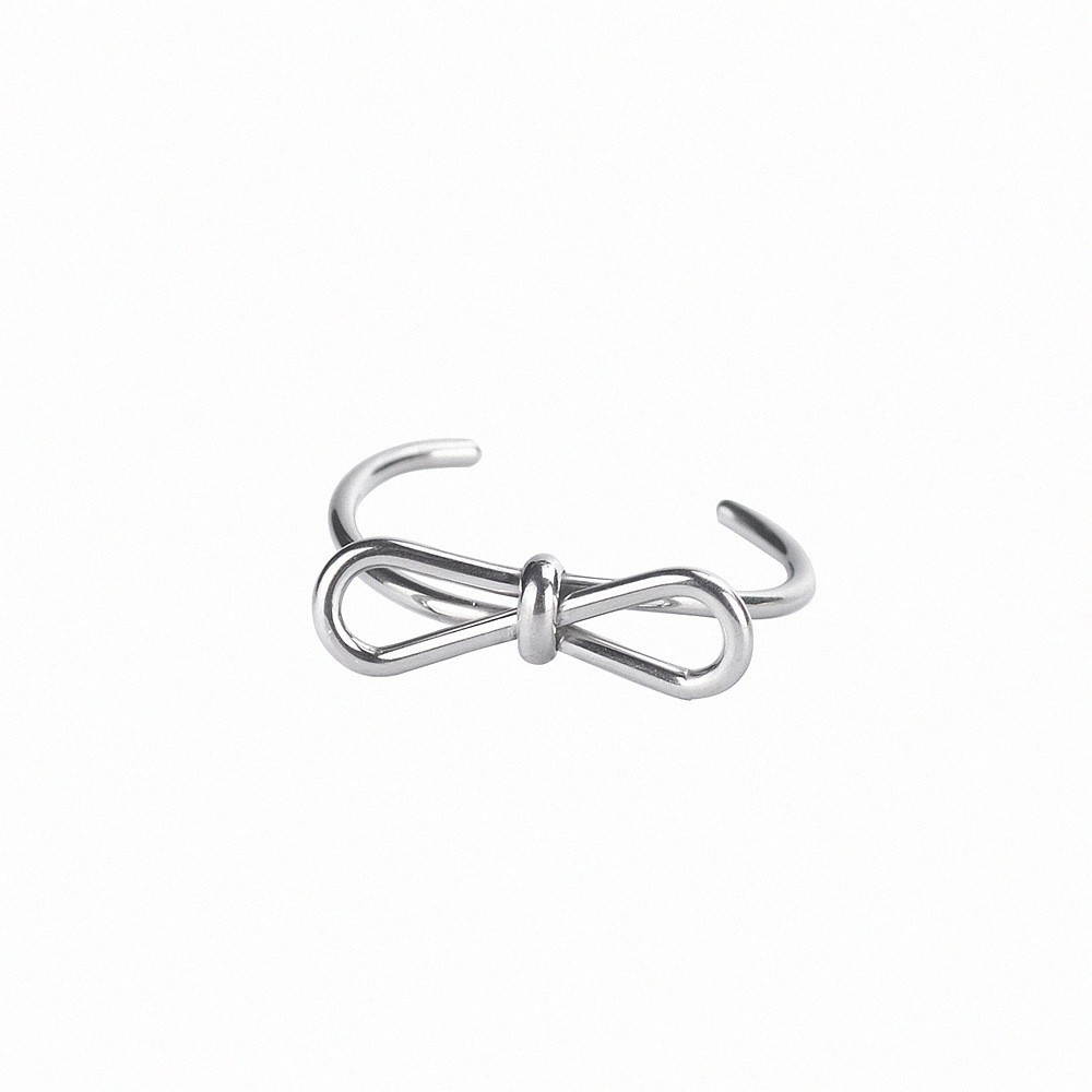 Brand adjustable ring with bow