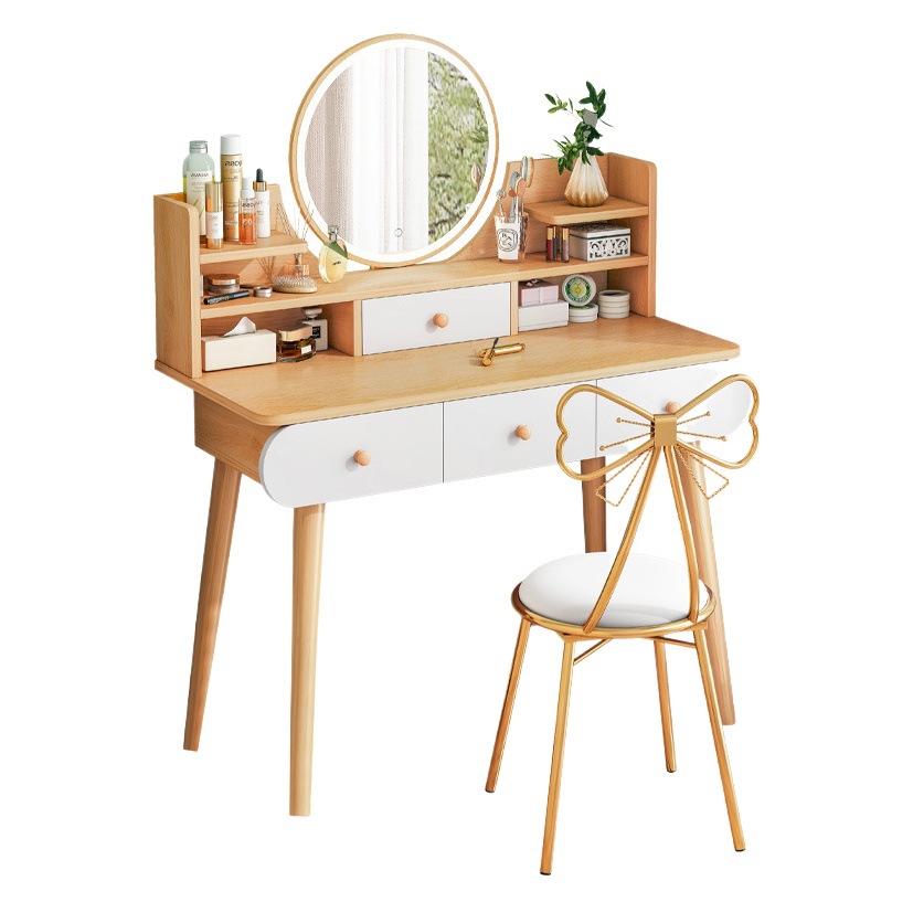 Tocador moderno minimalista dormitorio mesa de maquillaje pequeña mesa de tocador integrado MESA DE ALQUILER tocador espejo de maquillaje