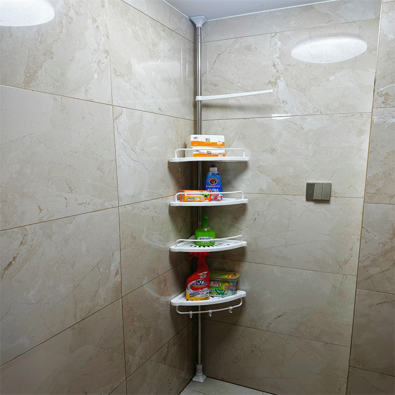 Cross-border Top-standing Stainless Steel Bathroom Rack Bathroom Corner Rack Tripod Toilet Storage Rack