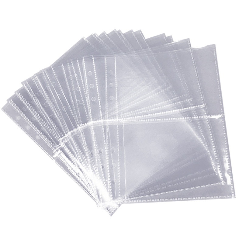 A5 transparente 2-grid bolsa de tarjetas PP tarjeta de juego bolsa de almacenamiento de fotos Polaroid de 5 pulgadas álbum de hojas sueltas Página interna recarga de 6 agujeros