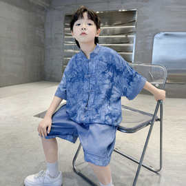 男童汉服古风帅气2025新款中国风唐装儿童男孩中大童夏装中式套装