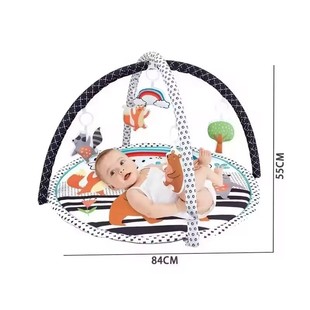 Cross-border hot selling baby cartoon game mat foldable activity crawling mat thickened cotton baby blanket fitness rack
