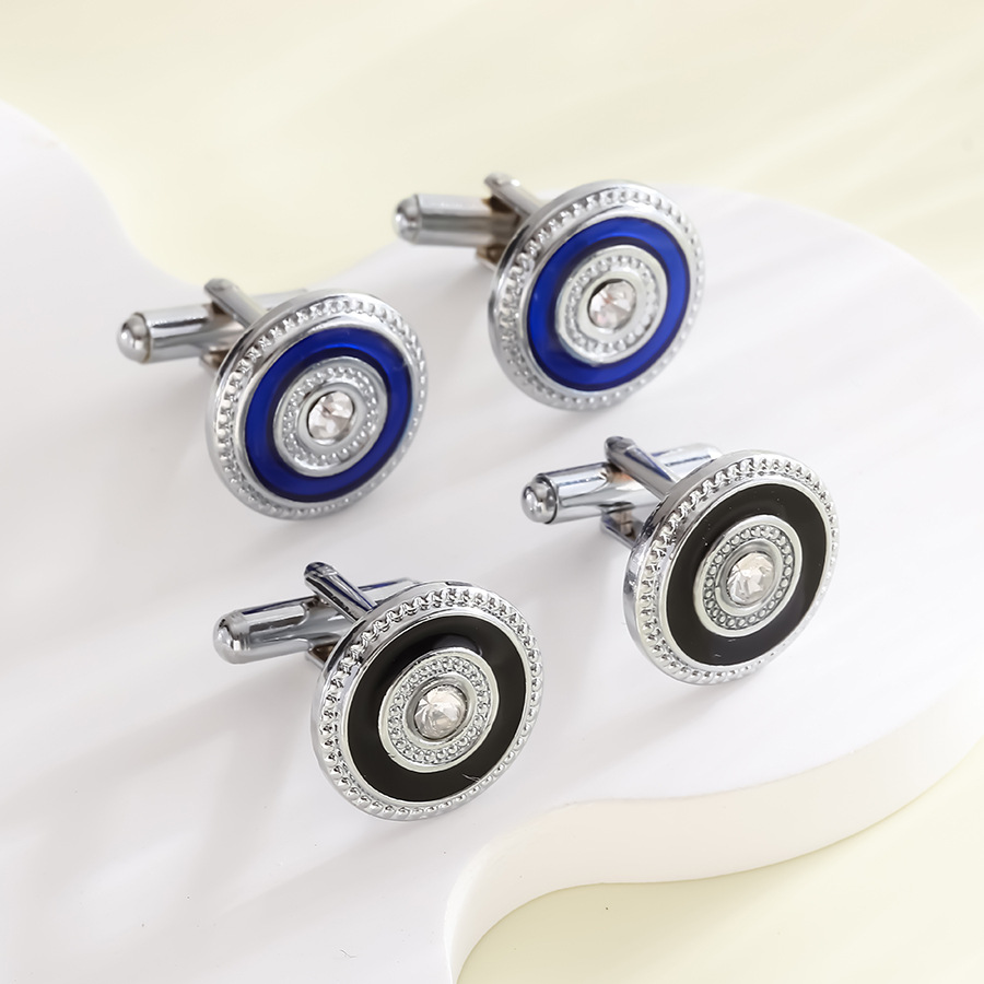 Europe and the United States new fashion French round diamond cuff cross-border hot supply men's simple round enamel cuff