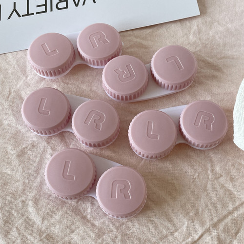 ins contact lens case cream color simple double box color contact lens storage box single double box can choose the color as009