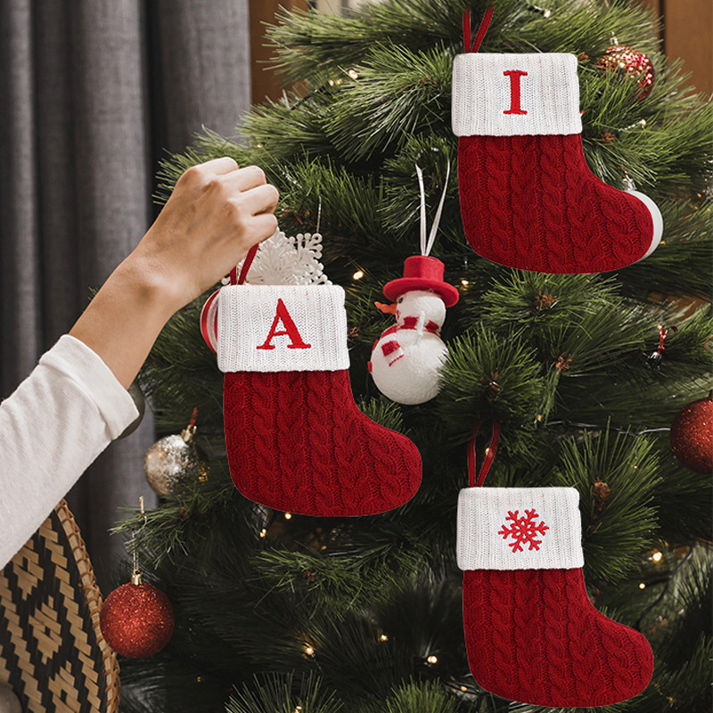 Cross-border Christmas socks Christmas tree decoration letter socks creative pendants children's gifts party decoration cross-border low price