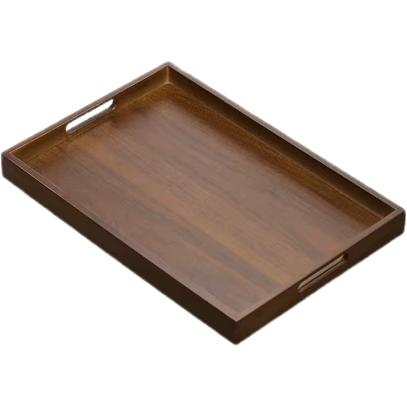 Bamboo wooden palleth peach wood grain handle home tea tray hotel tea tray rectangular storage disk manufacturer wholesale -> Бамбуковая деревянная подносная поднос с ручкой из древесины персикового дерева, прямоугольная чайная подставка для дома, отель, поставщик оптом