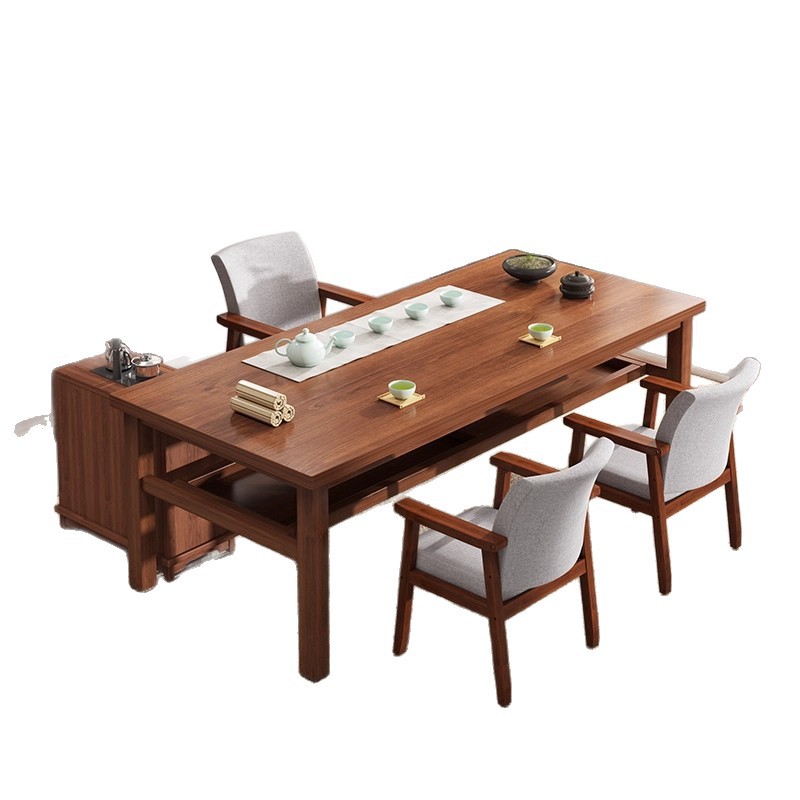 Mesa y silla de té de madera sólida combinación de mesa de té de estilo chino simple sala de estar mesa de té doméstica mesa de té balcón mesa de té