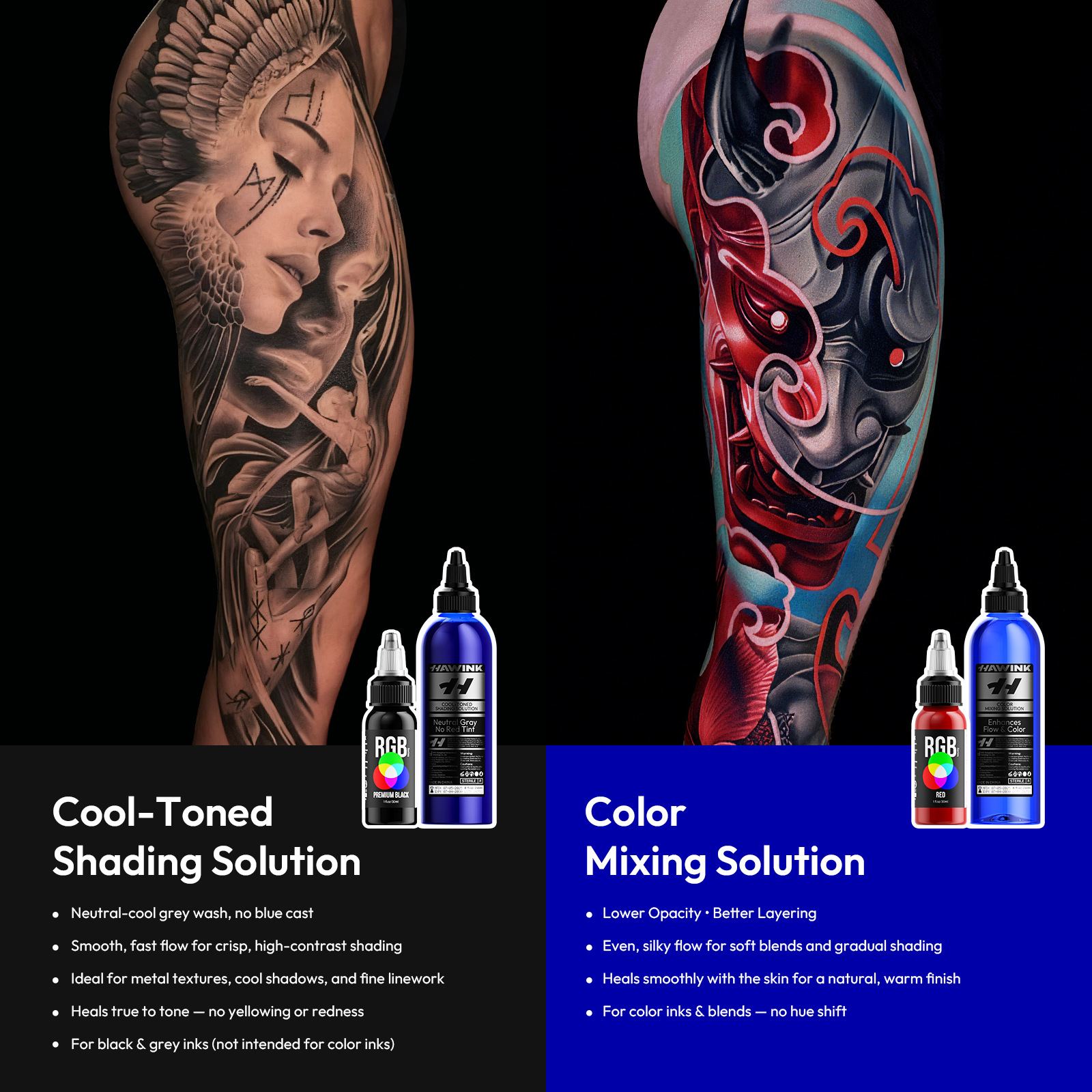 240ml de diluyente de color de tinta de tatuaje de color negro envasado en botella grande diluyente de tinta de tatuaje