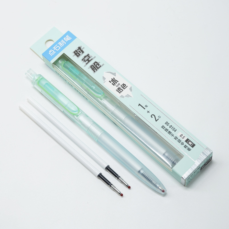 Dianshi DS-0154 タイム キャビン トライアングル プレス ゲル ペン 0.5mm ブラック サイレント サイン ペン|undefined
