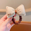 Children's hair rope with bow, ponytail, flowered, no hair damage