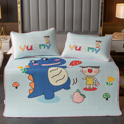 乳胶冰丝凉席三件套可水洗1.8米折叠夏季1.5m床家用机洗席子1.2m|ms