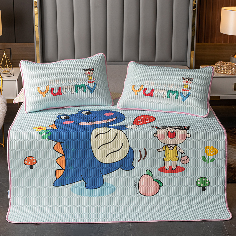 乳胶冰丝凉席三件套可水洗1.8米折叠夏季1.5m床家用机洗席子1.2m|ms