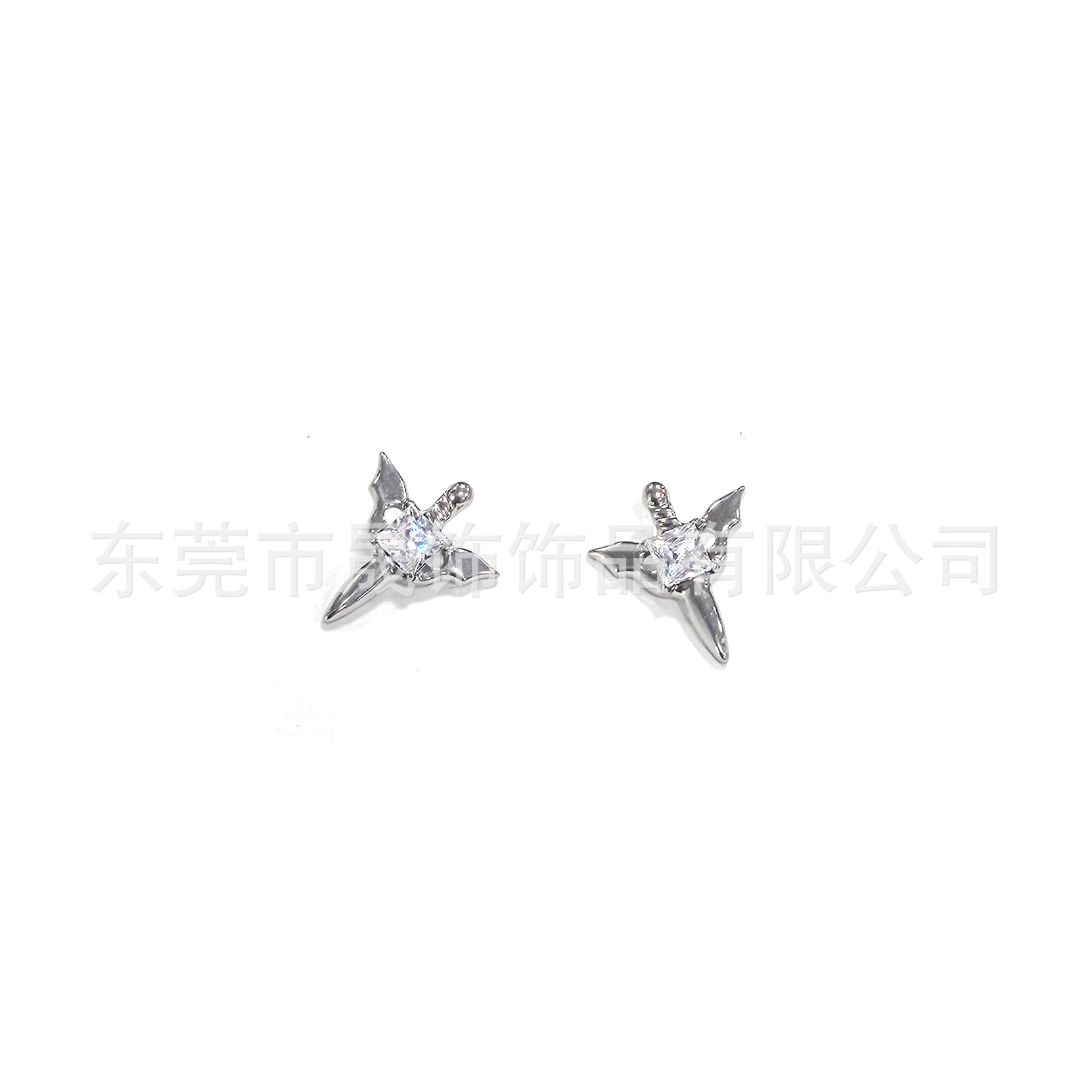 F136 Titanium Alloy 天使之剑 Ear Stud Studded 方 Cubic Zirconia Helix Cartilage Stud G23 Titanium Internal Thread Piercing Jewelry 头