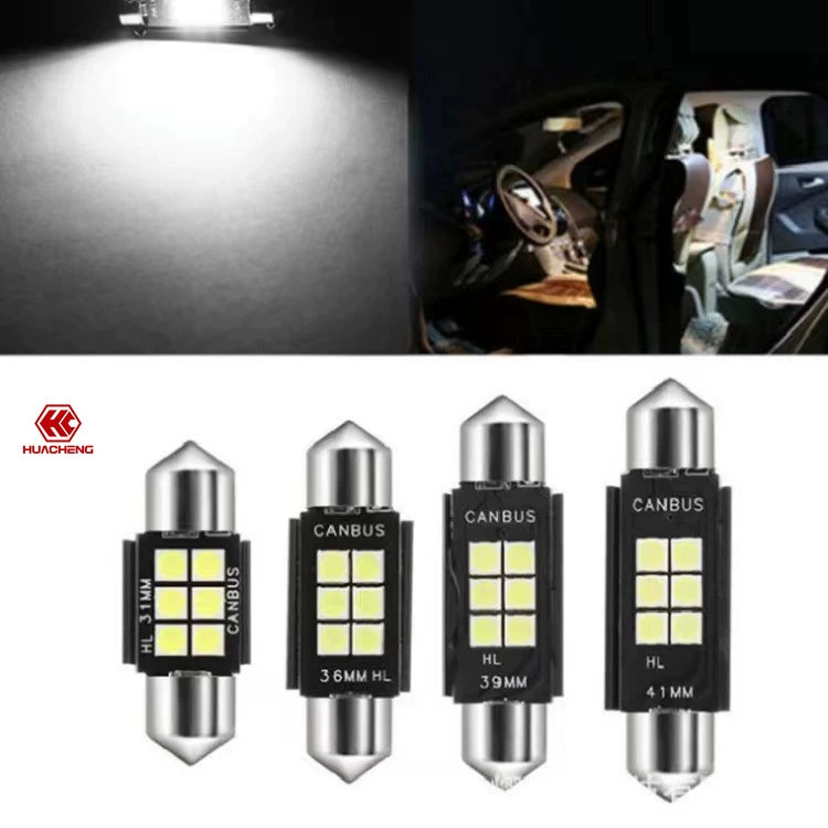 Автомобильный светодиодный светильник на крыше с двойным острым светом 3030 6SMD постоянный ток подсветка для декодирования Canbus свет для чтения свет номерного знака