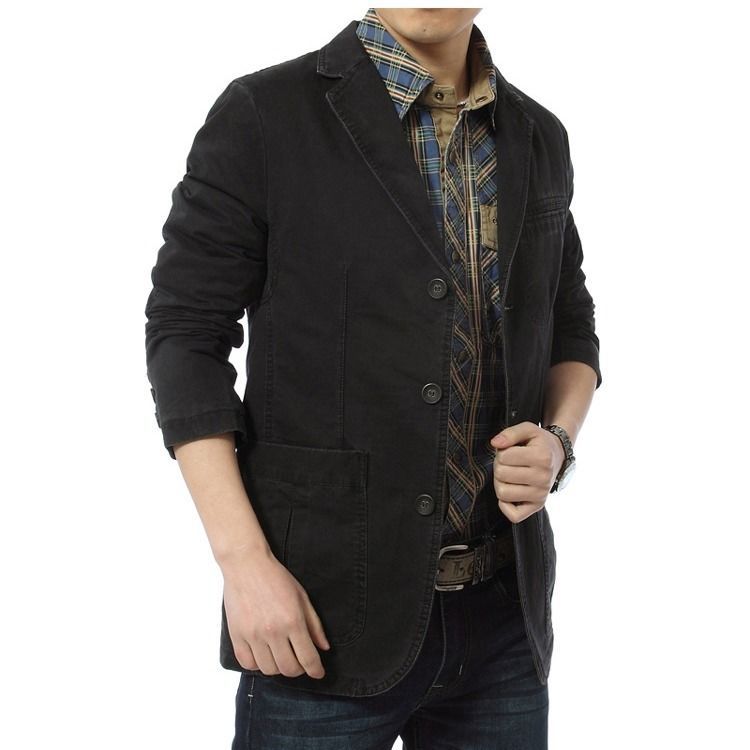 2023 fábrica directa de los hombres Chaqueta de algodón verde de mediana edad de gran tamaño traje pequeño traje chaqueta 817 nuevo traje casual