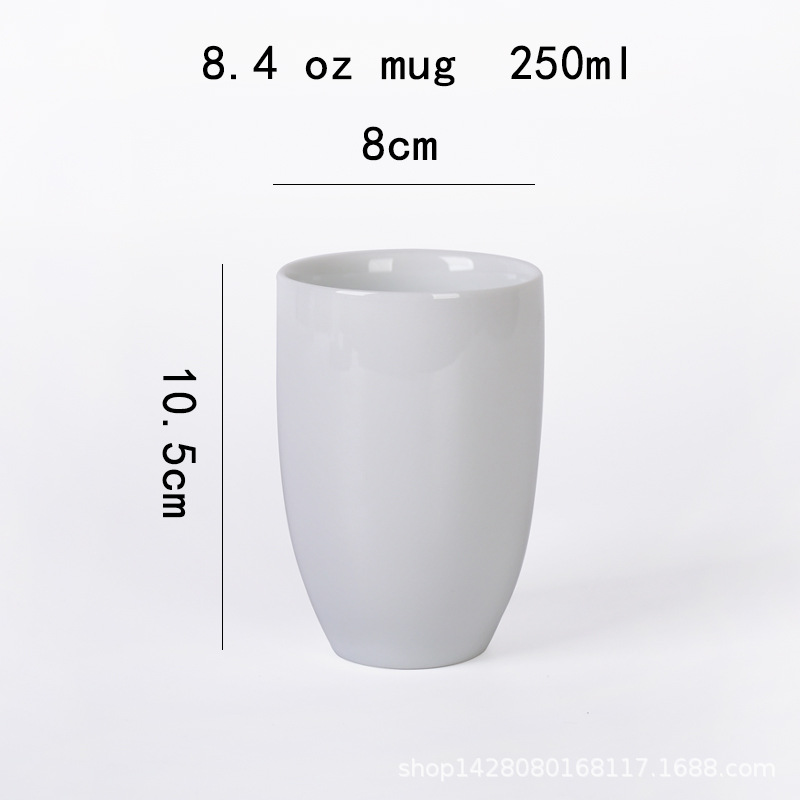 Taza de cerámica blanca de doble aislamiento térmico a prueba de escaldaduras Taza de café de oficina Taza de agua doméstica Taza de leche Taza de té