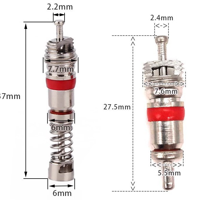 Large core valve core engineering vehicle tire gantry crane 8V1 thread high pressure resistant special outer spring large steam core Large core valve core engineering vehicle tire gantry crane 8V1 thread high pressure resistant special outer spring large steam core