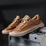 Кроссовки, трендовая спортивная универсальная повседневная обувь для отдыха, из натуральной кожи, осенние, мягкая подошва