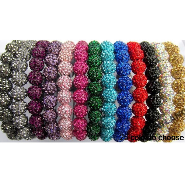 10mm 9 PCs soft pottery drill ball woven Shambhala bracelet Crystal soft clay Lady AliExpress