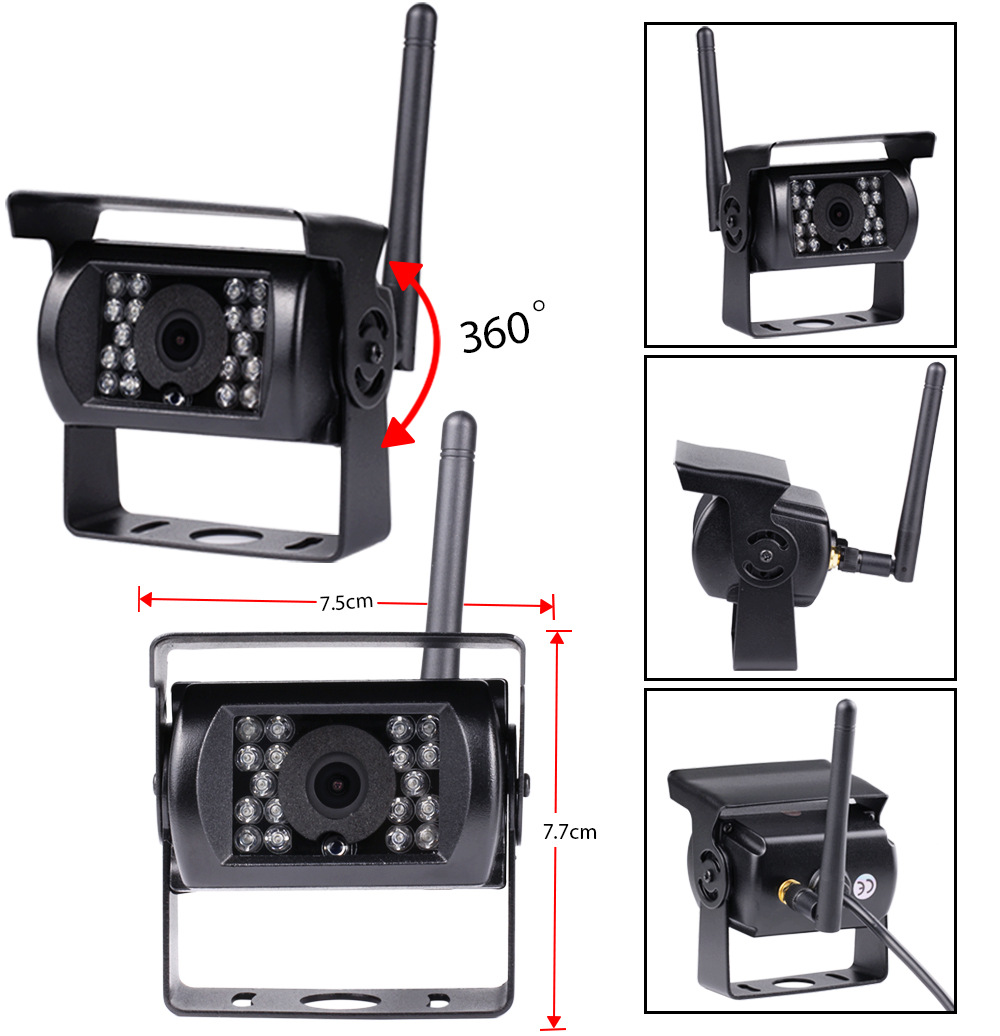 Car-mounted reversing camera DVR all-in-one unit, 1080P digital wireless reversing rear-view system, wireless monitoring recorder
