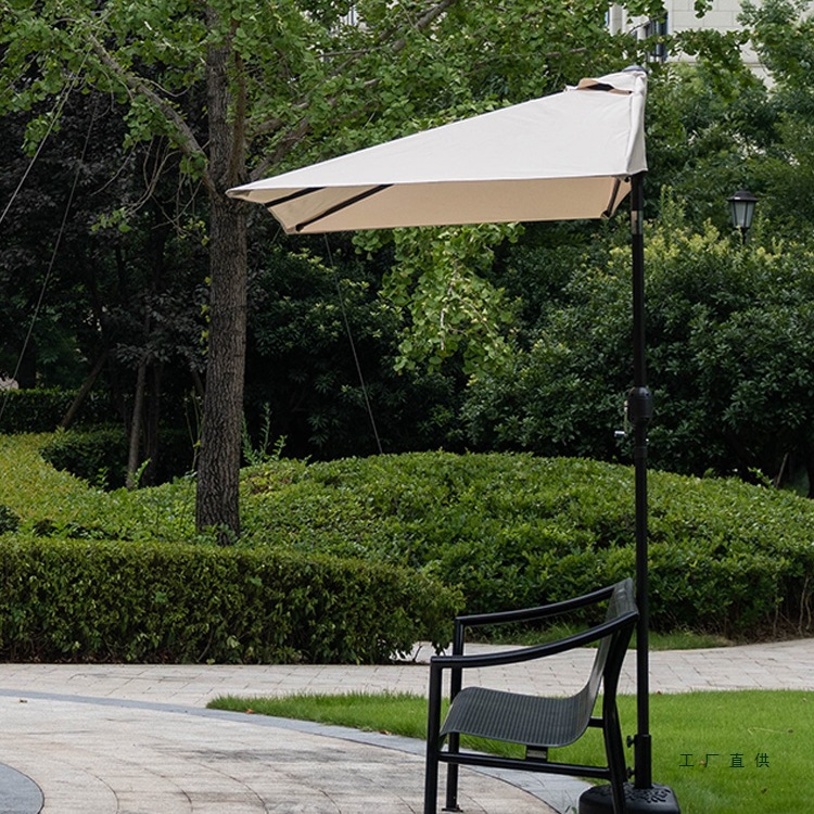 半边伞户外靠墙摇手伞边柱伞阳台绿植遮阳伞咖啡厅外摆太阳伞花圃