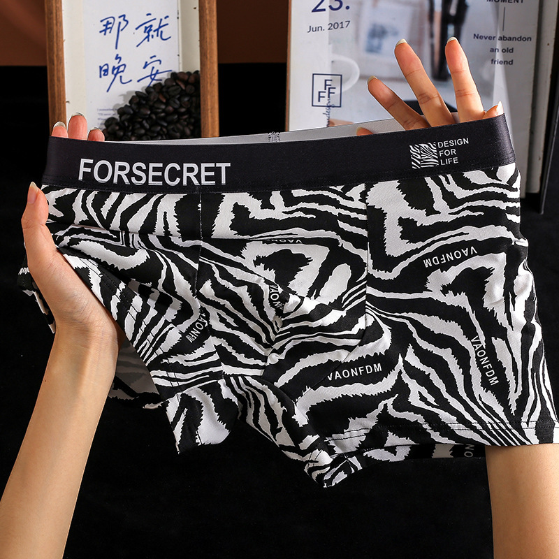 C2025 Hot New Men's Cotton Underwear Pink Leopard Print Comfortable Boxer Fashion Men's Underwear Охck