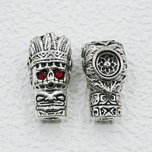 藏式复古文玩镶锆石三通佛头隔珠吊坠diy手链项链串珠手工饰品配