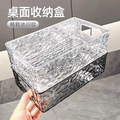 軽くて豪華な透明な氷河の紋様の収納箱の家庭用長方形のプラスチックの箱のデスクトップの化粧品の客間の整理箱