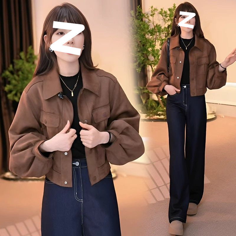 洋气时尚流行春秋新款翻领短外套女韩版宽松休闲显瘦百搭夹克上衣|undefined