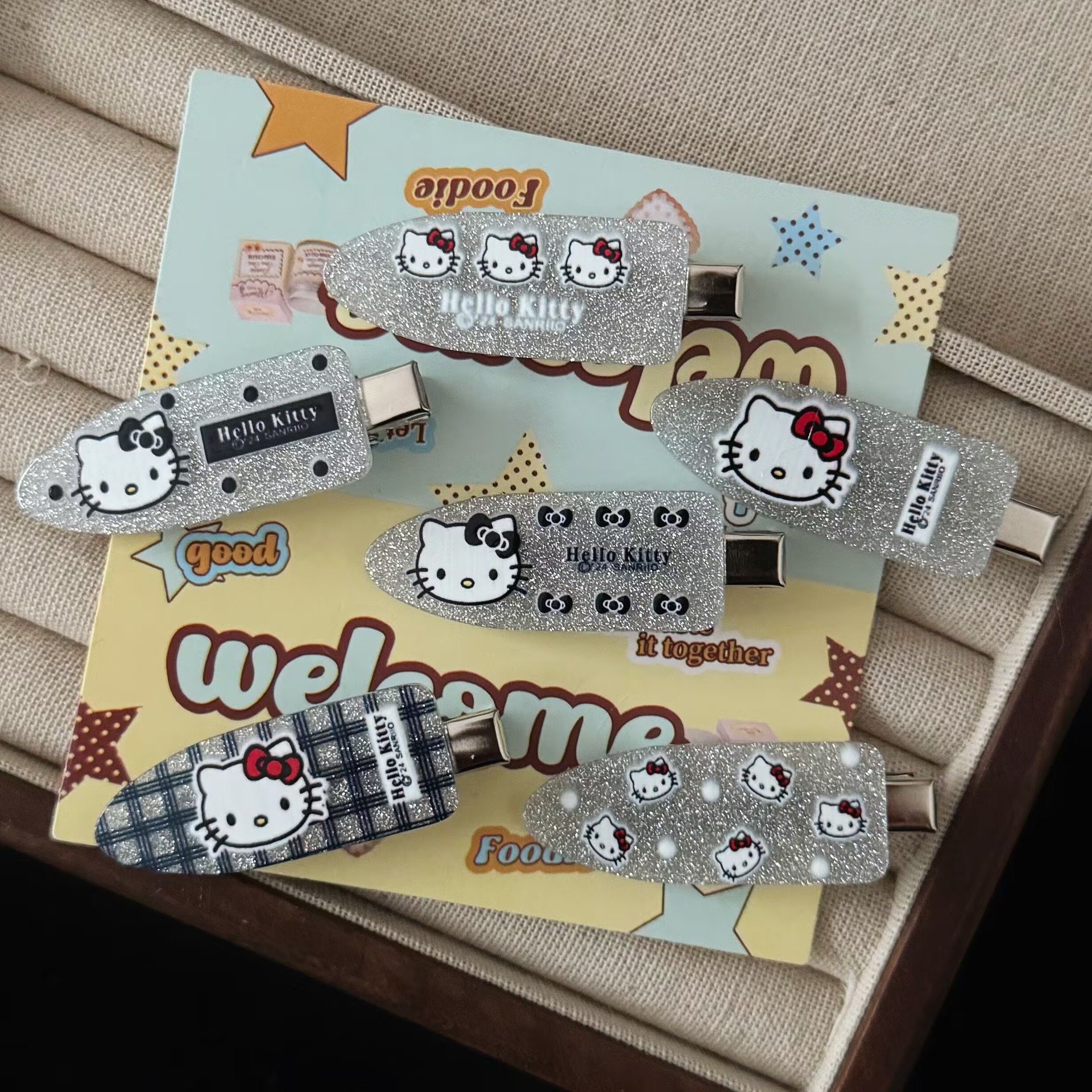 summer new style silver glitter  shovel barrettes japanese sweet cool girl duckbill clip hairpin hair ornaments wholesale