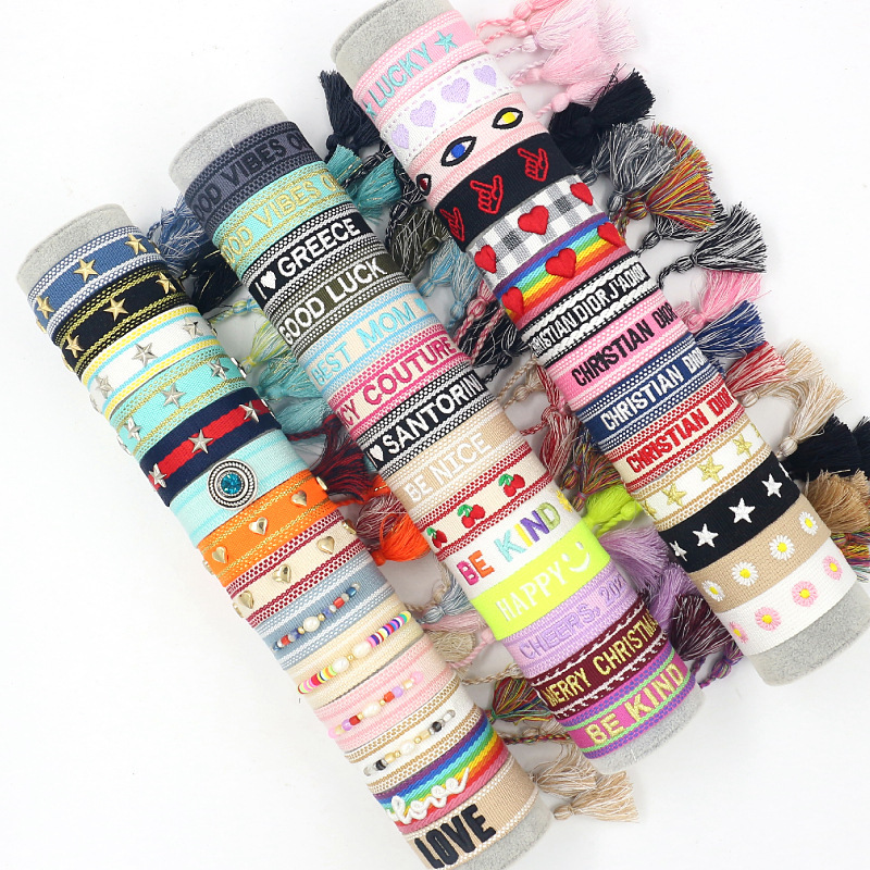 9g Weight Mama Cross Letter Heart Shape Polyester Mother's Day Women's Bracelets