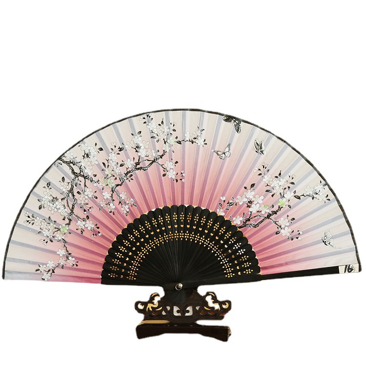 Ventilador antiguo estilo al por mayor Fan bolsa traje artesanía regalo ventilador cara de seda ventilador de publicidad estilo chino plegable ventilador femenino al por mayor