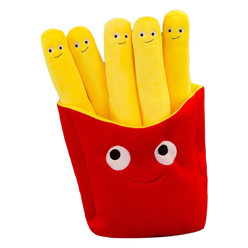Almohada de papas fritas transfronteriza Juguetes de hamburguesa de dibujos animados creativos Juguetes de peluche Accesorios de fotografía de muñecas Almohada de sofá