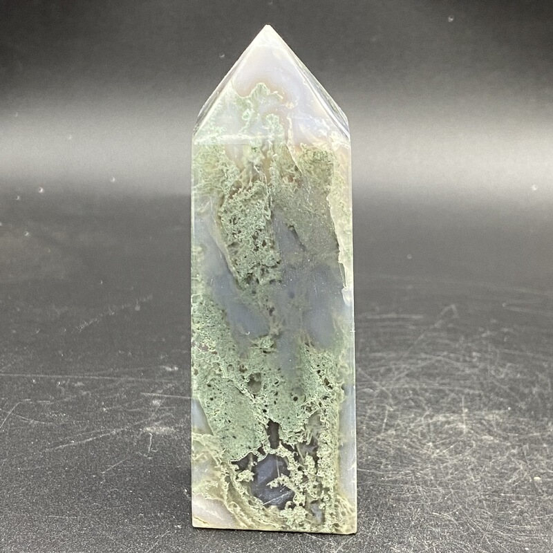天然水草玛瑙柱子小摆件手工雕刻件桌面摆件手工雕刻件装饰 买一送一 图 2