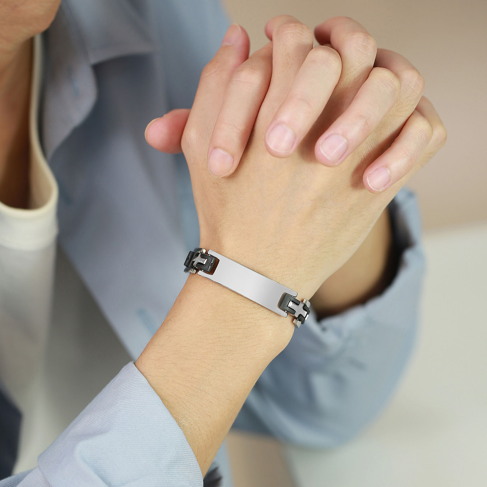 Retro Geometric Cross Stainless Steel Polishing Menu0027S Bracelets 1 Piece