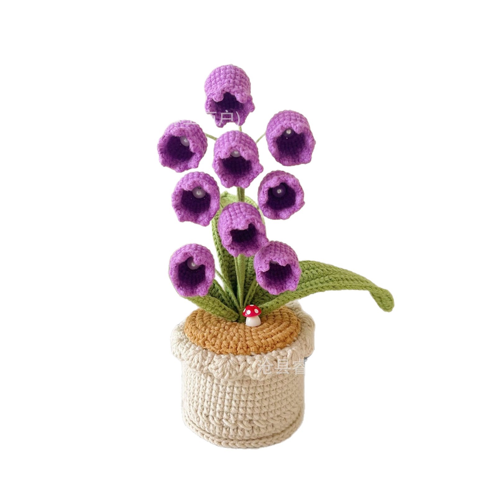 Productos terminados transfronterizos de Amazon, ganchillo hecho a mano, adornos de lirio de los valles, tejido de lana, flores artificiales de rosas, bonsai de escritorio