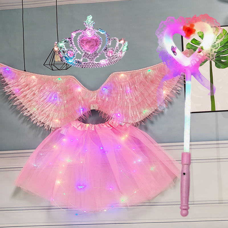 Tela rosa ala lámpara falda lámpara corona palo de amor