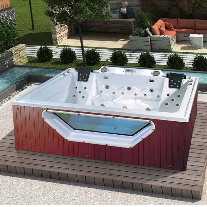 Bañera de masaje al aire libre ingeniería piscina temperatura constante calefacción jardín baño Spa surf bañera 2900m