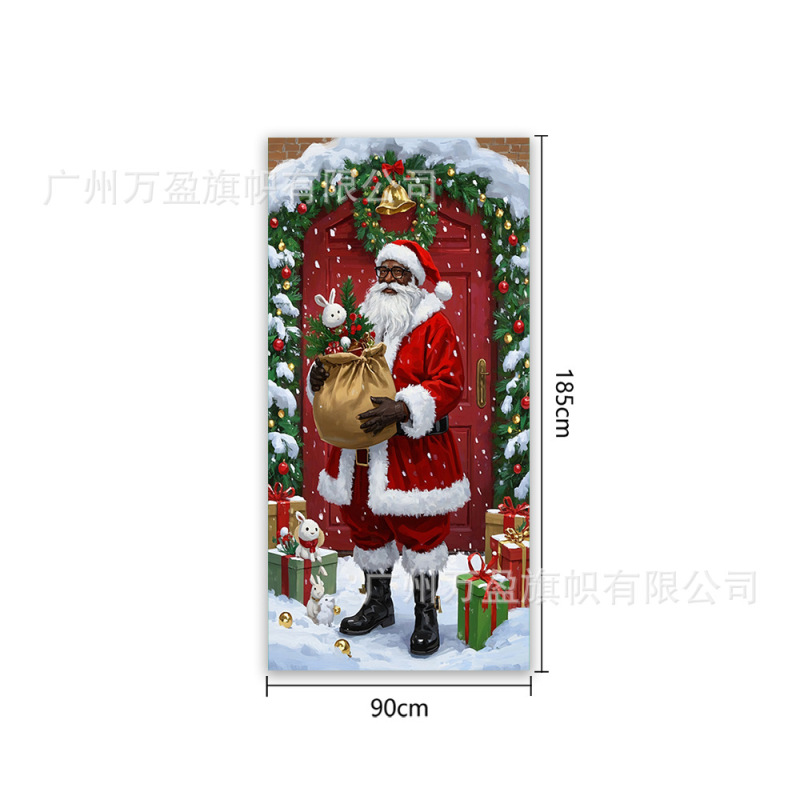 Amazon クロスボーダー新製品クリスマスドアカーテンフラグ屋外写真撮影クリスマスパーティーエルフお祝い装飾|undefined
