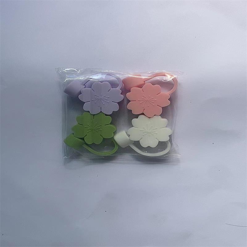 Cubierta de paja a prueba de polvo Enchufe de paja rojo neto transfronterizo linda chica tapa de paja de silicona cubierta de paja de té de leche de calidad alimentaria