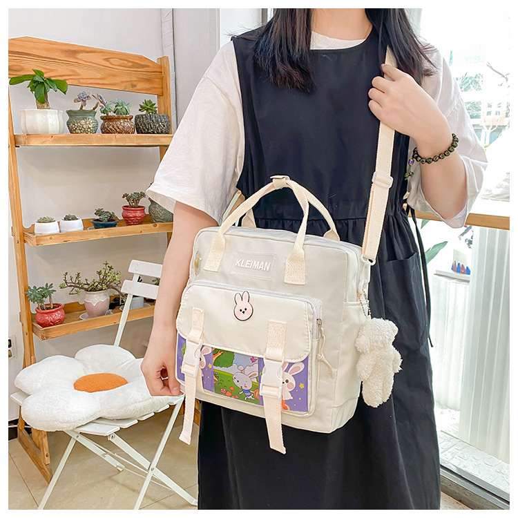 Book bag, handbag, canvas bag, large-capacity crossbody bag for girls, single-shoulder bag for primary school students, tutorial bag for classes, tutoring undefined