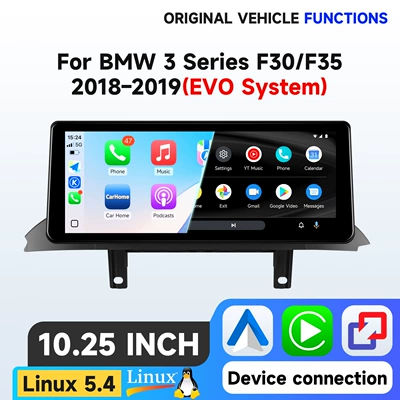 Suitable for BMW 3 Series F30 F35 EVO car central control large screen navigation Carplay reversing image player (DVD Navigation) - 1025inch-linux-system-evo-compatible-with-bmw-3-series-f30-f35-2018-2019-evo