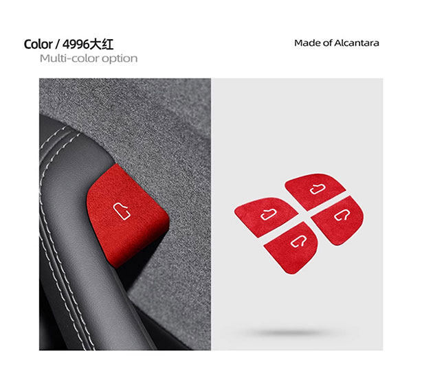 Cross-Border Preferred Choice: Tesla Model 3/Yl Car Door Switch Reminder Stickers, Suede Night Glow Interior Modification
