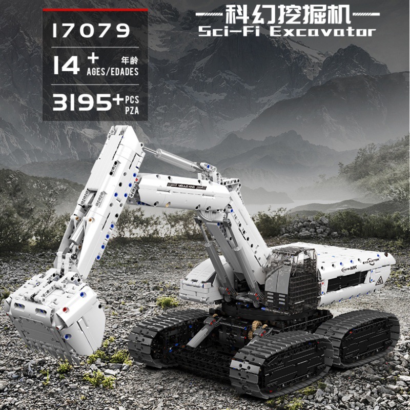 Grúa sobre orugas con control remoto Yuxing 17001-93, juguete educativo de construcción para niños, modelo mecánico