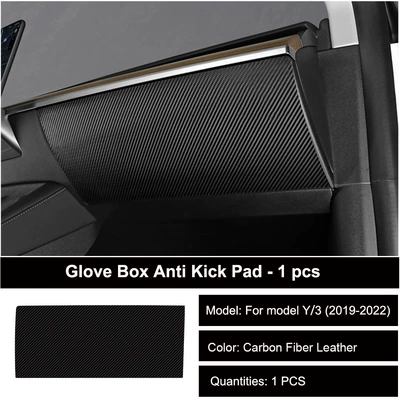 Other Automotive Interior Supplies: anti-kick pad door panel carbon - 2019-2022-model-y-3-storage-box-carbon-fiber-black