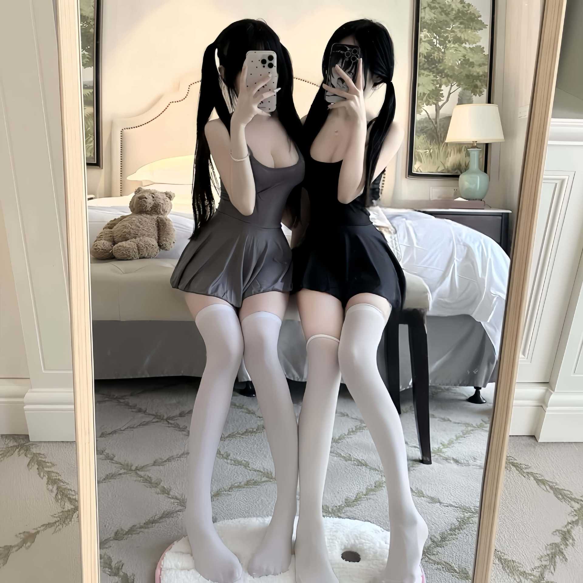 그레이 아이스 실크 잠옷
