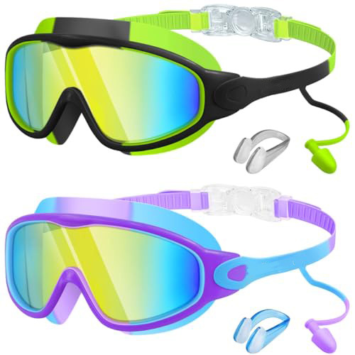 2100C 위장 녹색 다채로운 + 보라색 파란색 다채로운 [코 클립 귀마개 + 상자]