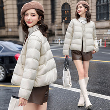 加厚保暖连帽长袖棉衣女2025春季新款韩系撞色宽松小个子棉服外套