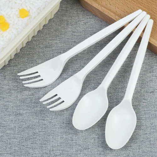 High quality thickened disposable fork spoon Western food tableware takeaway spoon cake dessert fork long handle food grade